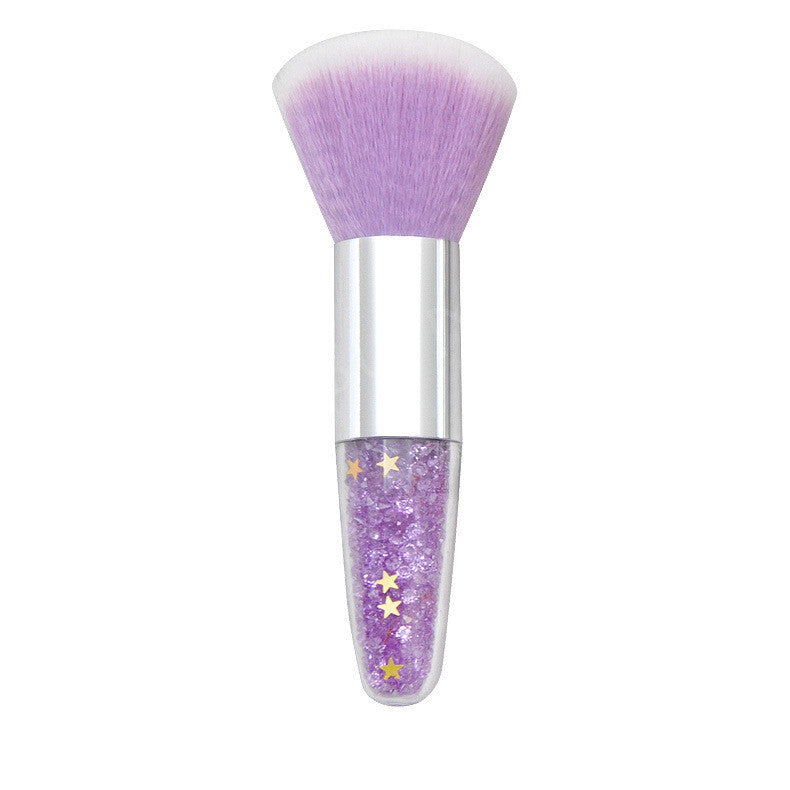 HKM-394643 Conical Diamond Blush Brush with Transparent Handle and Fiber Bristles