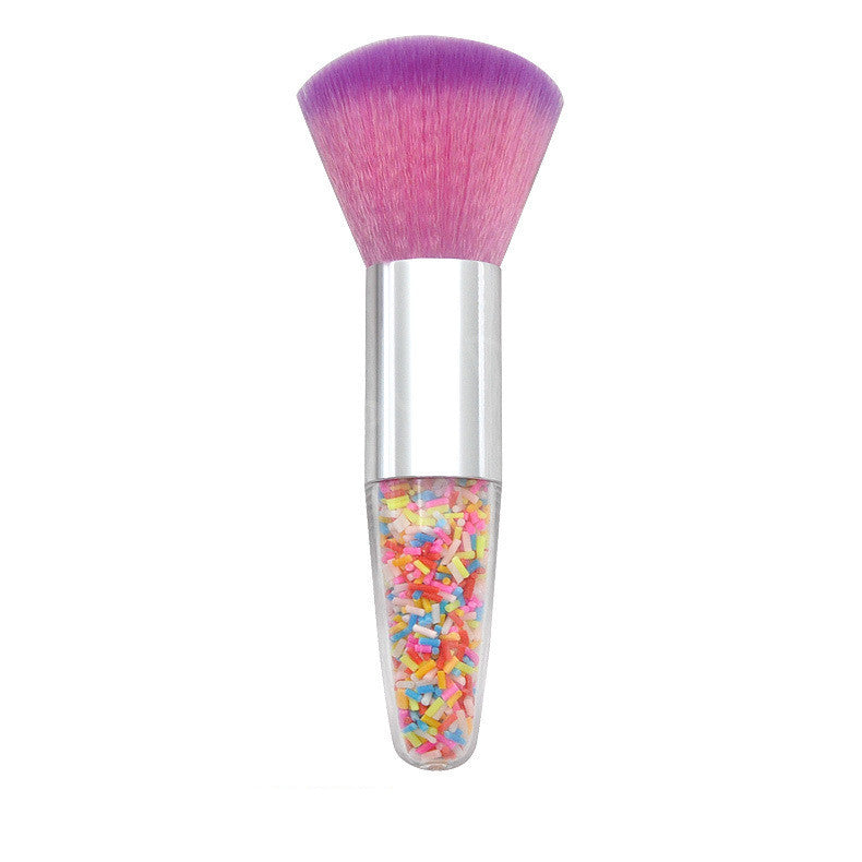 HKM-394643 Conical Diamond Blush Brush with Transparent Handle and Fiber Bristles
