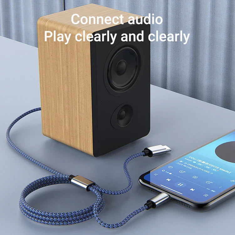 KTX-604179 3 in 1 Type C & 3.5mm Male to Male Aux Audio Splitter Cable for Car Audio Systems