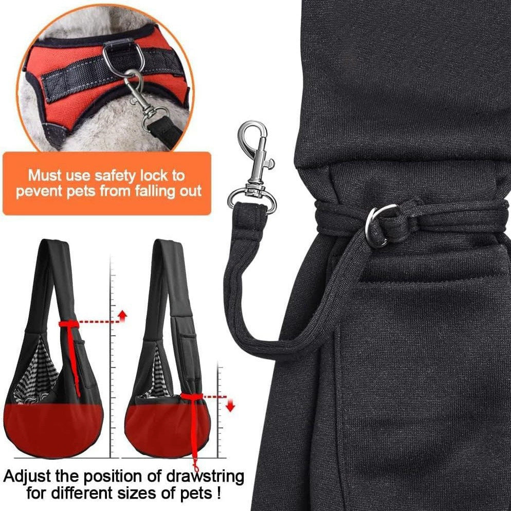 HKM-291283 Stylish Crossbody Folding Pet Bag with Breathable Flannel and 20L Capacity, Available in Black and Gray