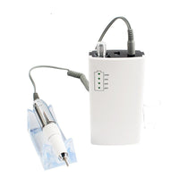 HKM-557331 Rechargeable Electric Nail Polisher US805 - Nail Surface Grinding & Trimming Tool Set in Elegant White
