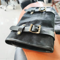 HKM-090067 Compact Motorcycle Repair Tool Bag in Cotton Canvas and Leather with Zipper Closure