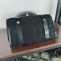 HKM-090067 Compact Motorcycle Repair Tool Bag in Cotton Canvas and Leather with Zipper Closure