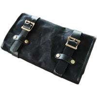 HKM-090067 Compact Motorcycle Repair Tool Bag in Cotton Canvas and Leather with Zipper Closure