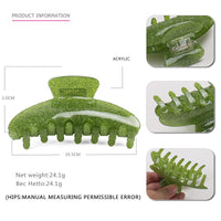 HKM-233363 Geometric Acrylic Glitter Hair Grab Clip for Women - Available in Pink, Green, Gray, Blue