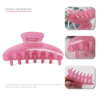 HKM-233363 Geometric Acrylic Glitter Hair Grab Clip for Women - Available in Pink, Green, Gray, Blue