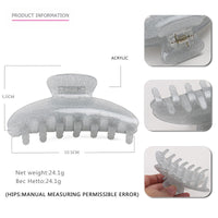 HKM-233363 Geometric Acrylic Glitter Hair Grab Clip for Women - Available in Pink, Green, Gray, Blue