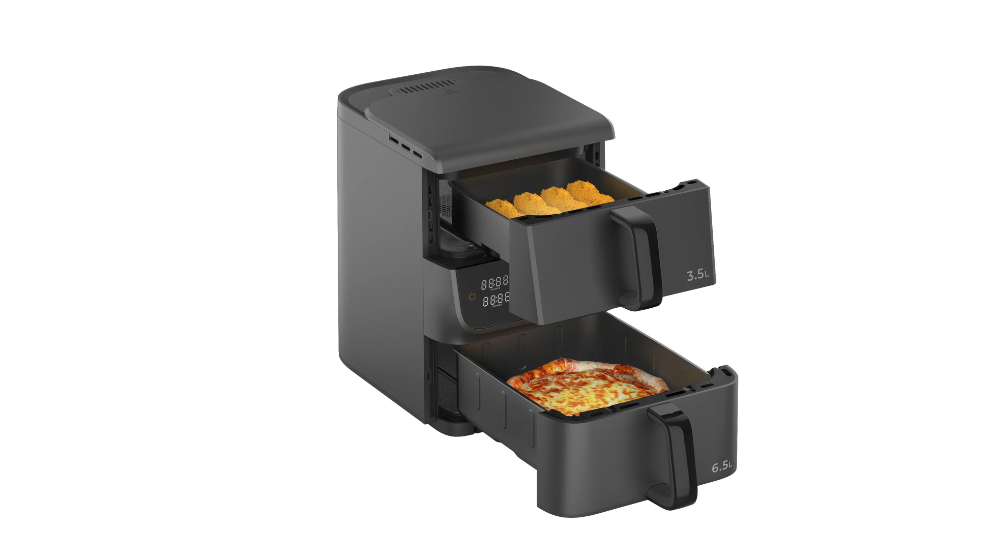 KTX-024083 Multi-Functional Digital Air Fryer with Dual-Core Technology - Oil-Free Cooking, High-Capacity, Silver Finish