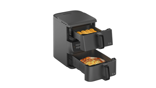 KTX-024083 Multi-Functional Digital Air Fryer with Dual-Core Technology - Oil-Free Cooking, High-Capacity, Silver Finish