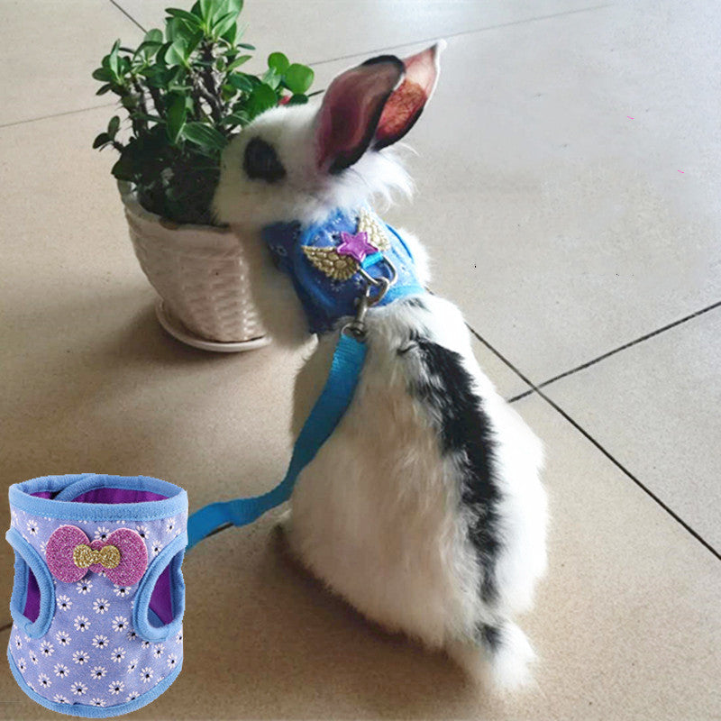 HKM-667539 Vest-Style Chest Strap for Small Pets - Ideal for Rabbits and Guinea Pigs