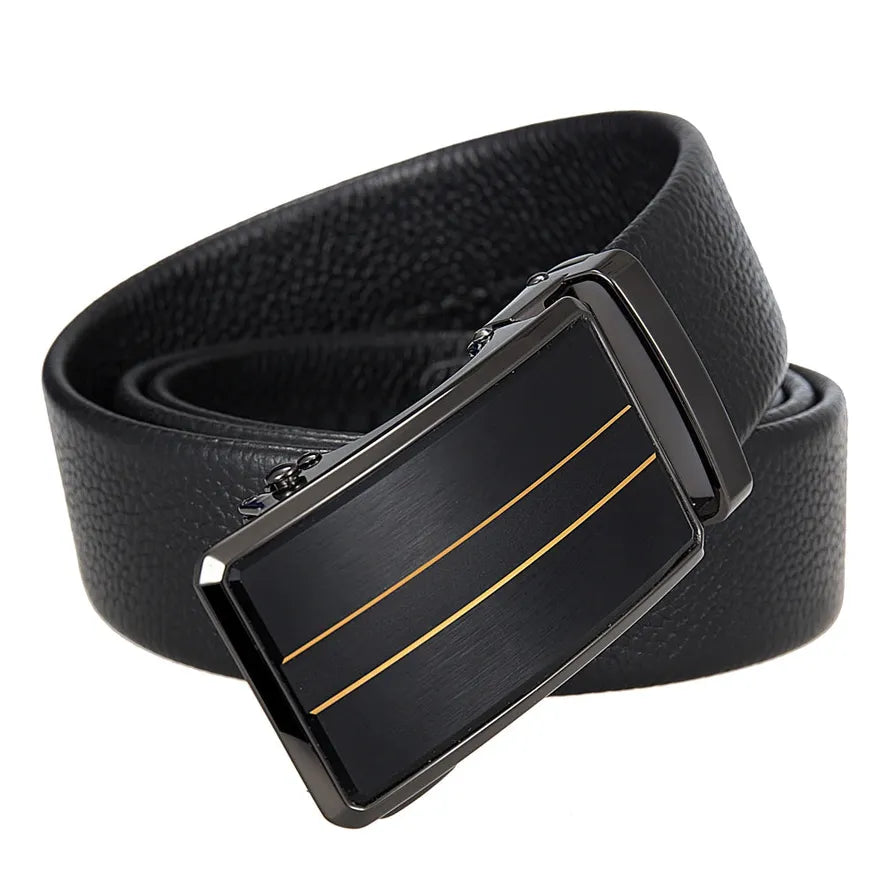 HKM-061587 Men's Automatic Buckle Belt - Adjustable Stylish Strap for Everyday Wear