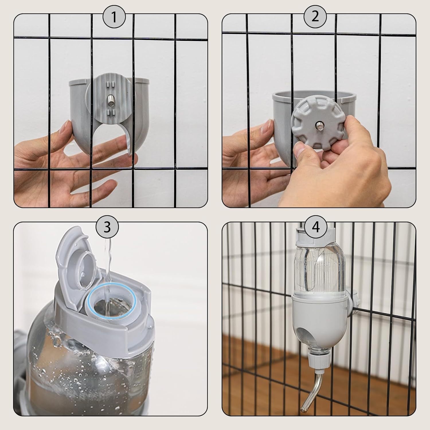 HKM-024019 Pet Water Bottle for Small Animals - 360° Rotatable Nozzle, Easy Refill, Leak-Proof Design for Rabbits, Guinea Pigs, Chinchillas, and More