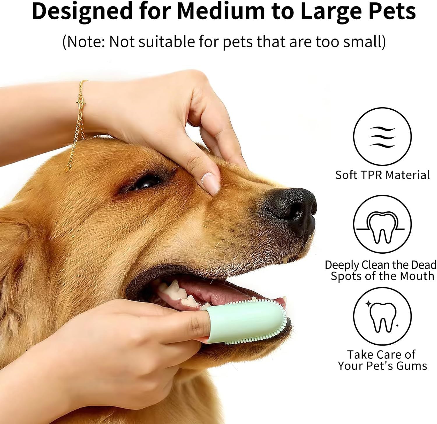 HKM-399827 Double Finger Toothbrush for Dogs and Cats with 800 Soft Bristles for Effective Dental Care