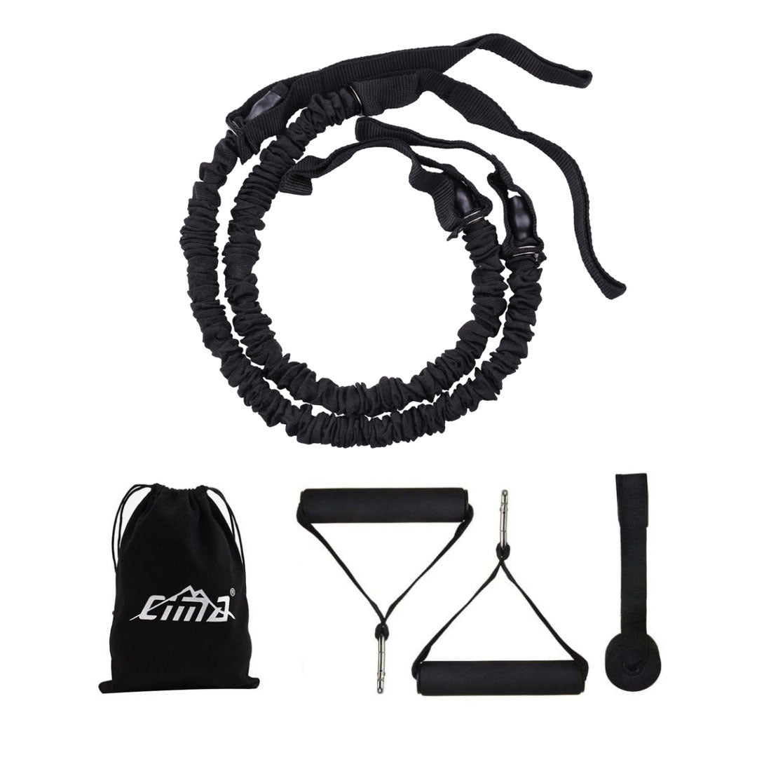 HKM-884563 Elastic Abdominal Wheel Pull Rope Set with Door Buckle and Handles