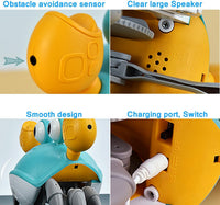 HKM-778515 Interactive Crawling Crab Dog Toy with Music, Lights, and Obstacle Avoidance Sensor for Small to Medium Pets