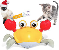 HKM-778515 Interactive Crawling Crab Dog Toy with Music, Lights, and Obstacle Avoidance Sensor for Small to Medium Pets