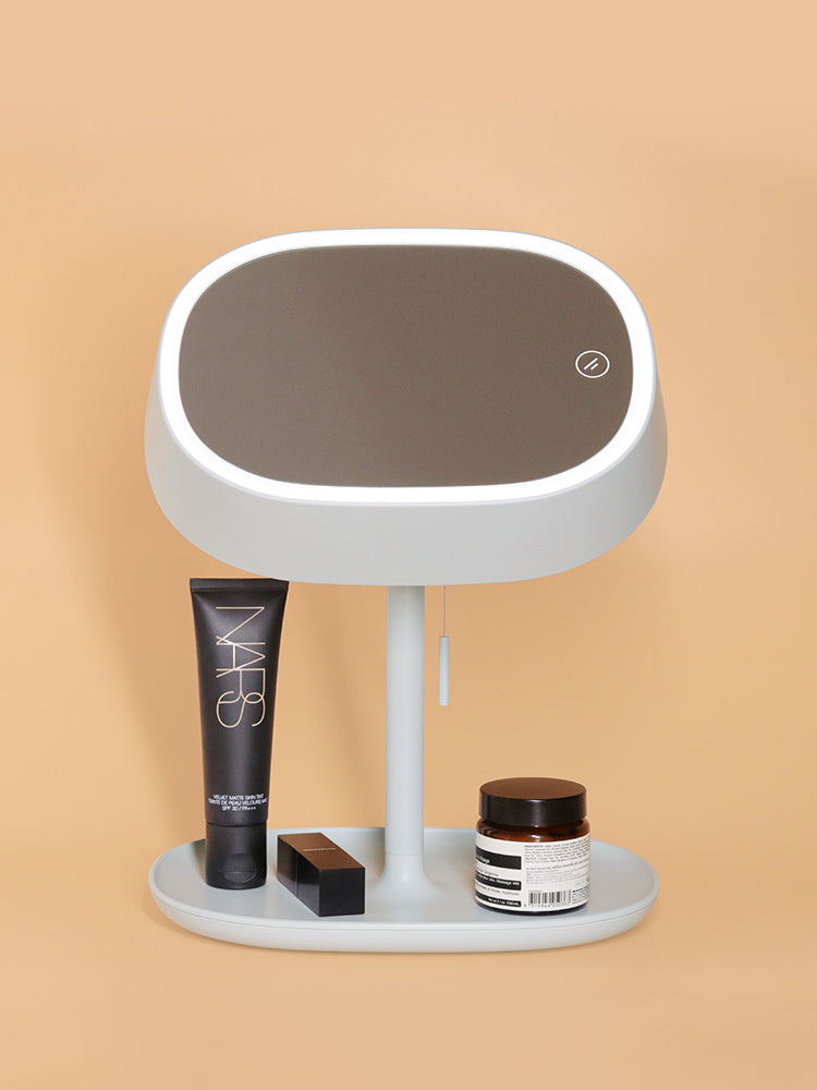 HKM-438547 Portable Foldable LED Makeup Mirror with Touch Control, Ideal for Home and Travel