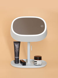 HKM-438547 Portable Foldable LED Makeup Mirror with Touch Control, Ideal for Home and Travel