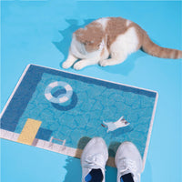 HKM-175827 Floating Cat Pool Mat with Wire Mesh Filter and Non-Slip Surface