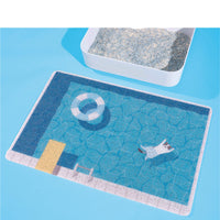 HKM-175827 Floating Cat Pool Mat with Wire Mesh Filter and Non-Slip Surface
