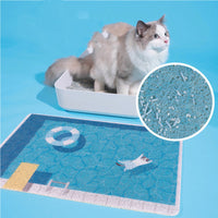 HKM-175827 Floating Cat Pool Mat with Wire Mesh Filter and Non-Slip Surface