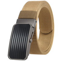 HKM-765523 Men's Nylon Braided Roller Buckle Belt - Adjustable & Durable Design