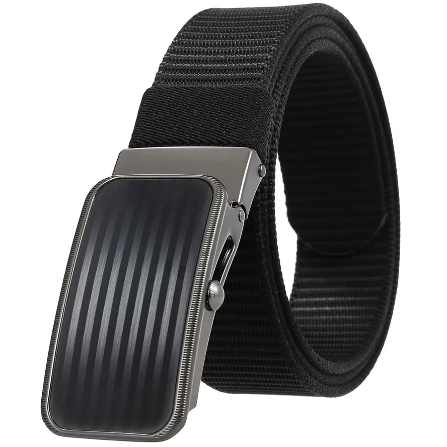 HKM-765523 Men's Nylon Braided Roller Buckle Belt - Adjustable & Durable Design