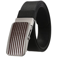 HKM-765523 Men's Nylon Braided Roller Buckle Belt - Adjustable & Durable Design