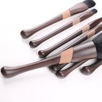 HKM-954899 8-Piece Eyeshadow Brush Set with Wood Grain Handle and PU Bag