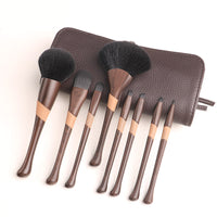 HKM-954899 8-Piece Eyeshadow Brush Set with Wood Grain Handle and PU Bag