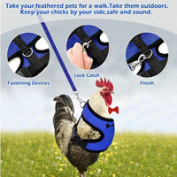 HKM-661267 Pet Harness and Vest Set for Ducks and Hens with Matching Collars, Adjustable Sizes and Traction Rope