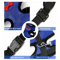 HKM-661267 Pet Harness and Vest Set for Ducks and Hens with Matching Collars, Adjustable Sizes and Traction Rope