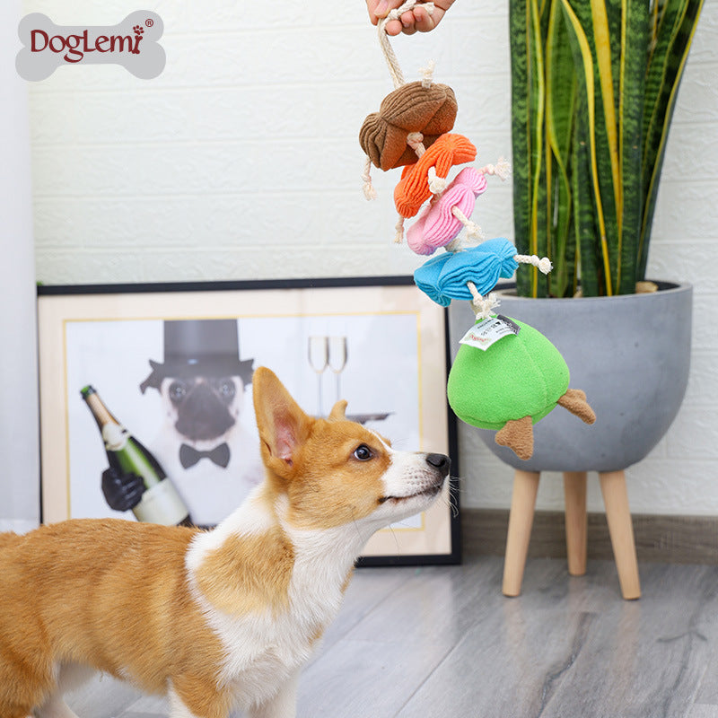 JMT-453258 Durable Cotton Rope Toy with Food and Sound Features for Dogs, 38x11x12 cm