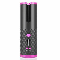 HKM-106131 Cordless Auto Rotating Curling Iron with LCD Display and Ceramic Technology for Effortless Waves