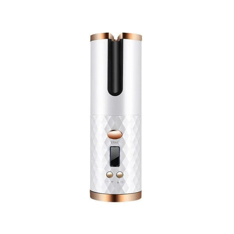 HKM-106131 Cordless Auto Rotating Curling Iron with LCD Display and Ceramic Technology for Effortless Waves