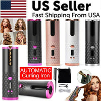 HKM-106131 Cordless Auto Rotating Curling Iron with LCD Display and Ceramic Technology for Effortless Waves