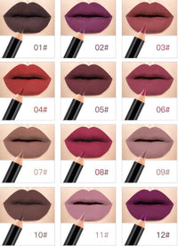 HKM-445267 Matte Lip Liner Pencil Set - 12 Waterproof Colors for Precise Lip Definition