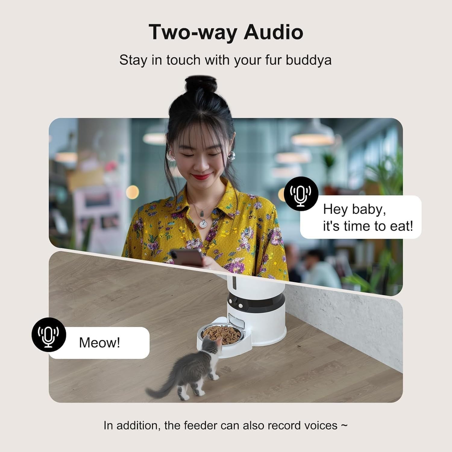 HKM-951379 Automatic Pet Feeder with 1080P HD Camera and Smart APP Control – 4L Capacity for Timed Meals