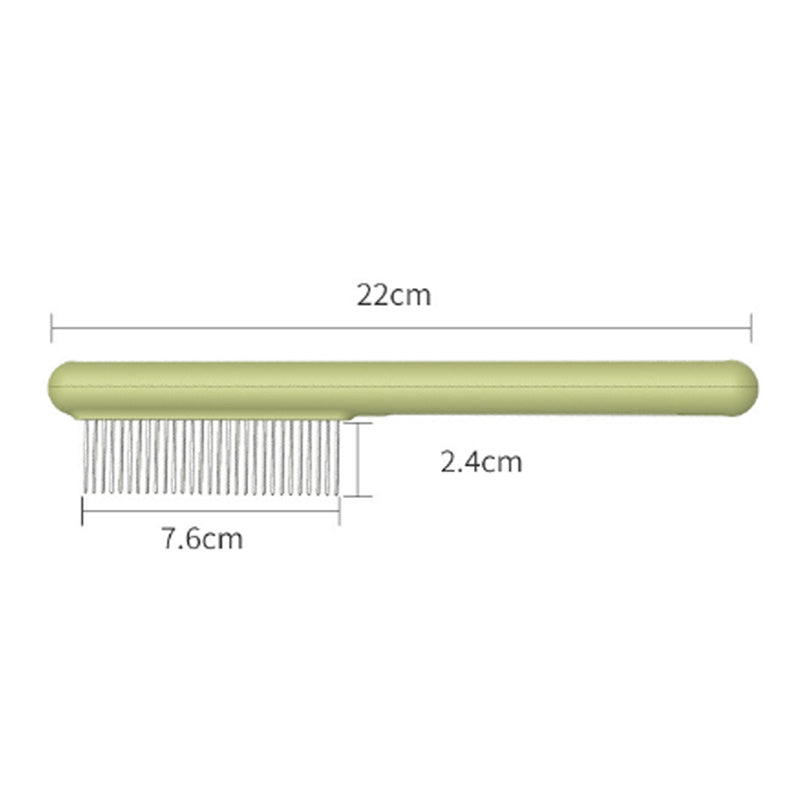 HKM-544403 Durable Stainless Steel Cat Comb with Rounded Teeth for Easy Grooming and Flea Removal for All Coat Types