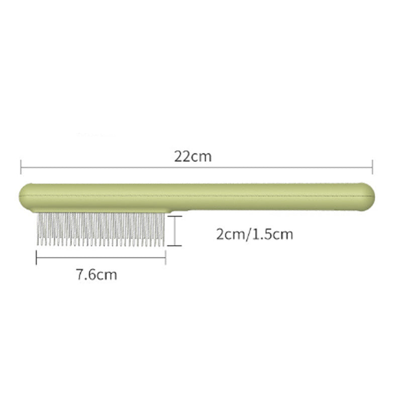 HKM-544403 Durable Stainless Steel Cat Comb with Rounded Teeth for Easy Grooming and Flea Removal for All Coat Types