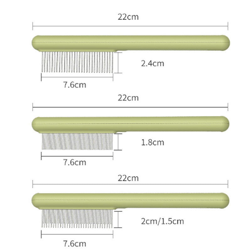 HKM-544403 Durable Stainless Steel Cat Comb with Rounded Teeth for Easy Grooming and Flea Removal for All Coat Types