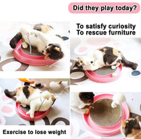HKM-544531 Interactive Cat Scratcher Toy with Track Ball for Stimulation and Scratch Prevention, Includes Replaceable Scratch Pad