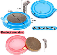 HKM-544531 Interactive Cat Scratcher Toy with Track Ball for Stimulation and Scratch Prevention, Includes Replaceable Scratch Pad