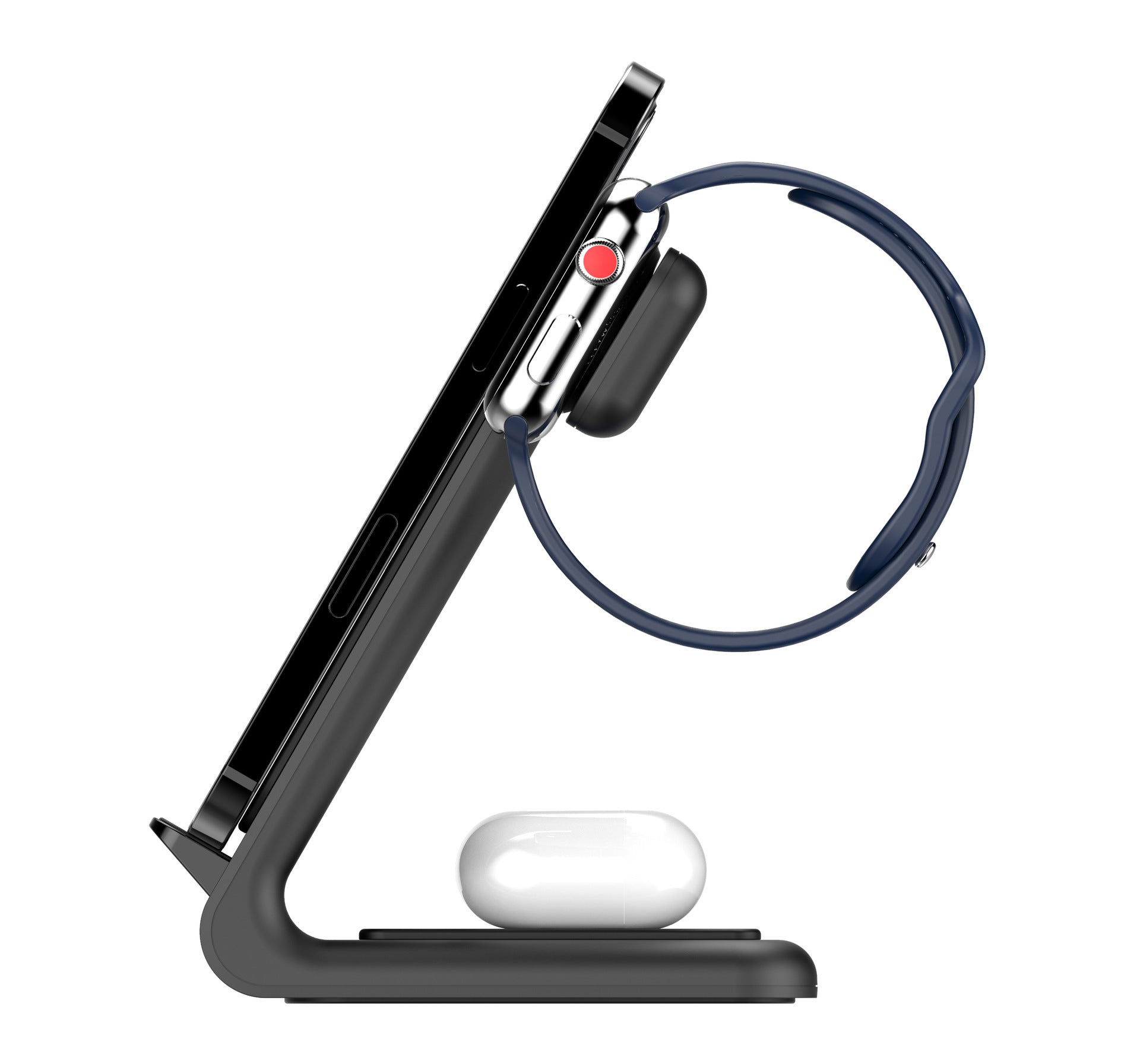 KTX-530323 Three-in-One Wireless Charging Stand for Mobile Phones, Smart Watches, and Earbuds - 15W Fast Charging