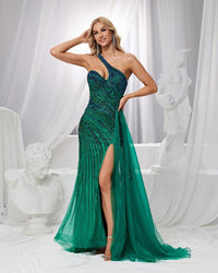 HKM-564307 Elegant Green Evening Dress for Women - Model EZ25130