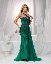 HKM-564307 Elegant Green Evening Dress for Women - Model EZ25130