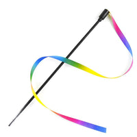 HKM-477843 Colorful Interactive Cat Teaser Wand with Soft Satin Ribbons for Cat Playtime