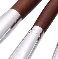 HKM-065555 10-Piece Makeup Brush Set with Aluminum Tubes and Wooden Handles - Nylon Hair for Precise Application