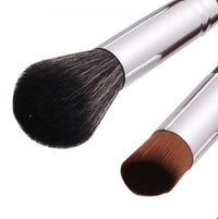HKM-065555 10-Piece Makeup Brush Set with Aluminum Tubes and Wooden Handles - Nylon Hair for Precise Application