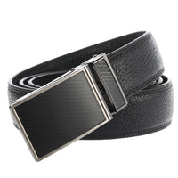 HKM-578131 Genuine Leather Automatic Buckle Ratchet Belt for Men, Model LY33-30021-5